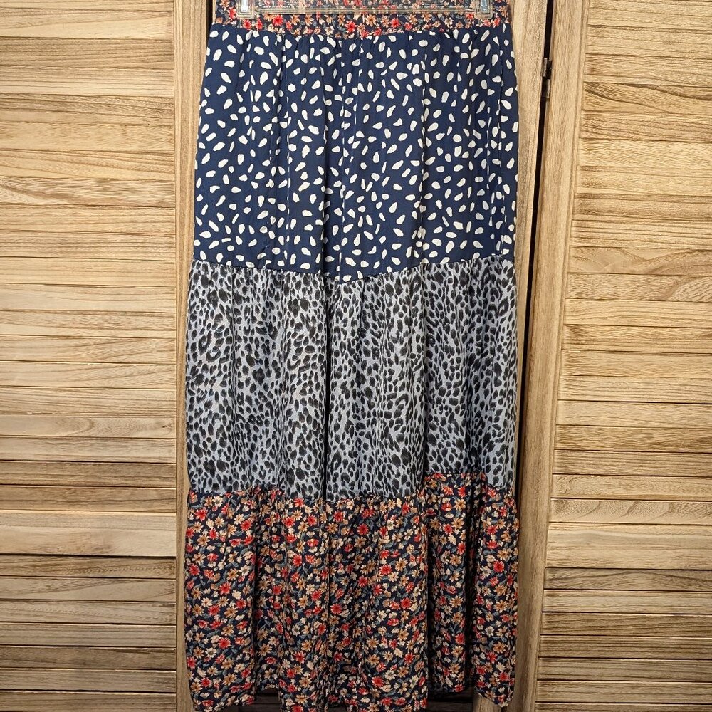 Umgee Wide-Leg Pants Colorful Patterned Size Small - image 2